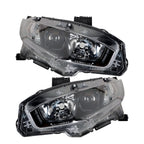 Projector Headlights Set for Honda Civic (2016–2021) Black