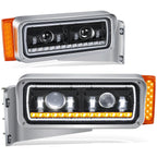 Projector LED Sequential Headlights for Peterbilt 359 379 389 (1981–2021)