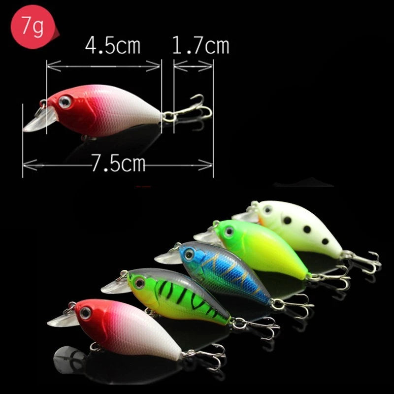 Fishing Lures Set of 5 Minnow Crankbaits for Bass Tackle