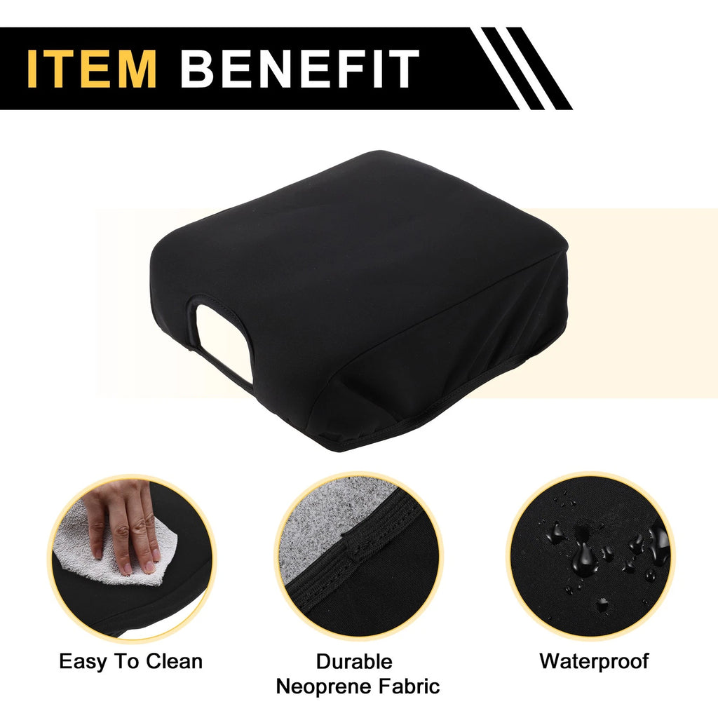 Center Console Lid Armrest Cover for Ford F-150 (2015–2020) Soft Foam Black