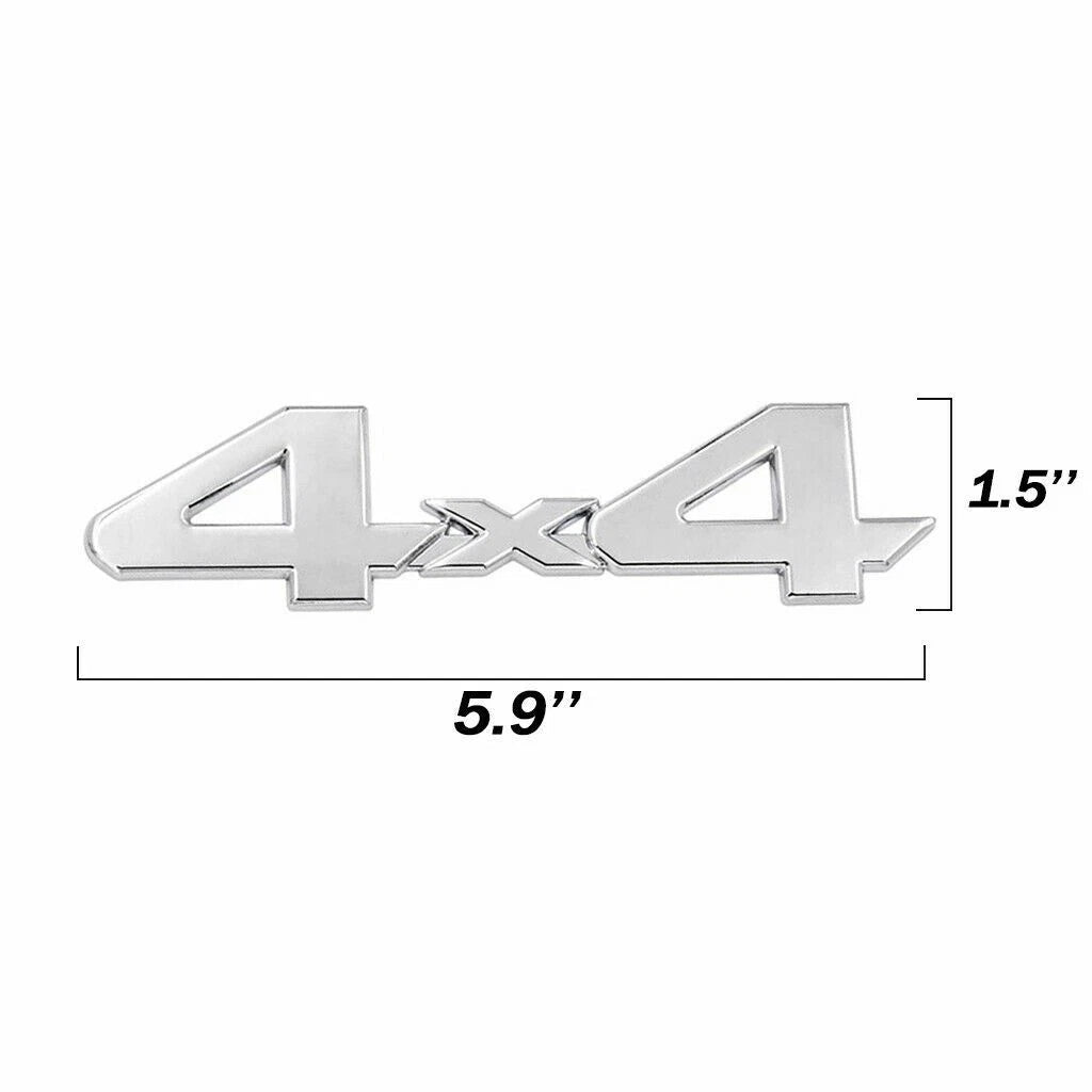 Chrome 4x4 Rear Trunk Emblem Badge Sticker for Dodge Ram 1500-3500 (2010-2020)