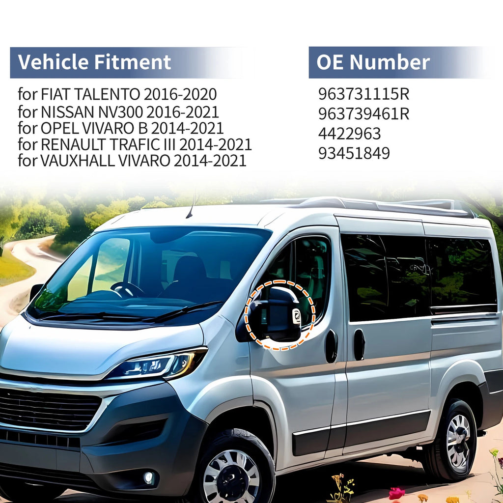 Left Passenger Side Mirror Cover Cap for Fiat Talento (2016–2020)