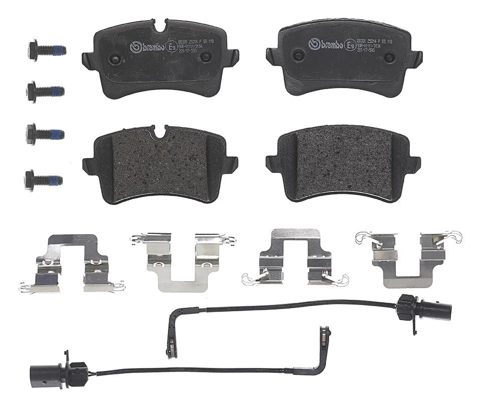Set of 4 Brembo Rear Low Met Brake Pads with Sensor for Audi A6 Quattro (2012–2018)