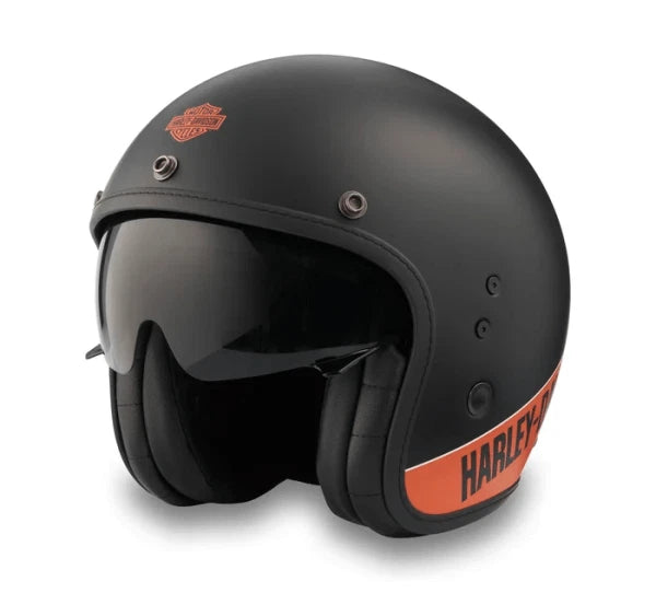 Sun Shield Helmet for Harley-Davidson Victory X14 (3/4, XS, Orange Black Matte)