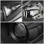 Pair of Black Clear Signal Projector Headlights for Mazda 3 (2014–2016)