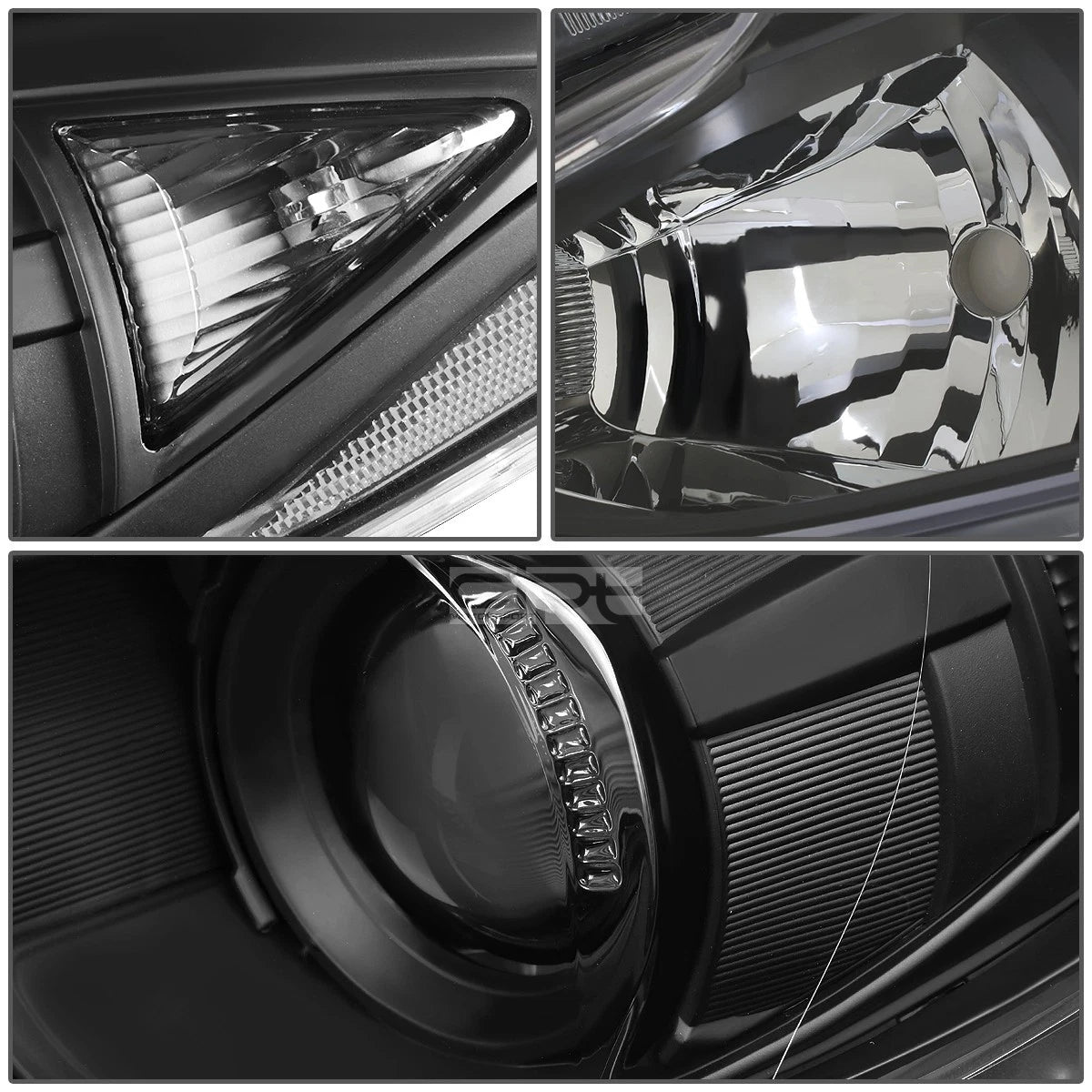 Pair of Black Clear Signal Projector Headlights for Mazda 3 (2014–2016)
