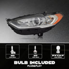 Halogen Headlight for Ford Fusion (2017–2020) Left Driver Side, No DRL