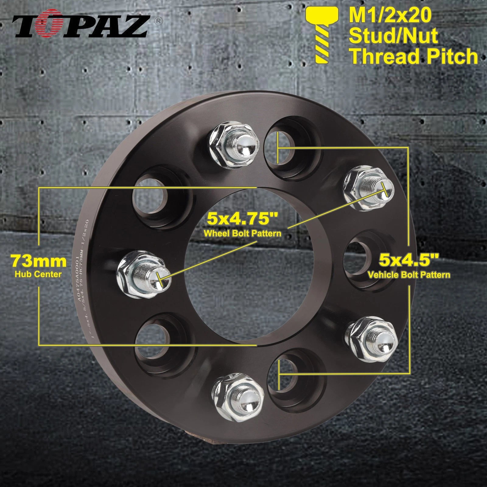 Set of 4 Wheel Adapters 5x4.5 to 5x4.75 for Ford Jeep