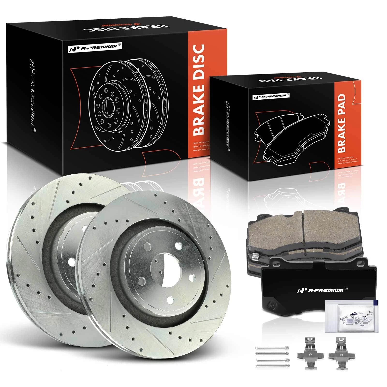 Front Drilled Brake Rotors & Ceramic Pads for Jeep Grand Cherokee (2006–2010)