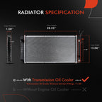 Radiator with Oil Cooler for Buick Regal (1991–1993)