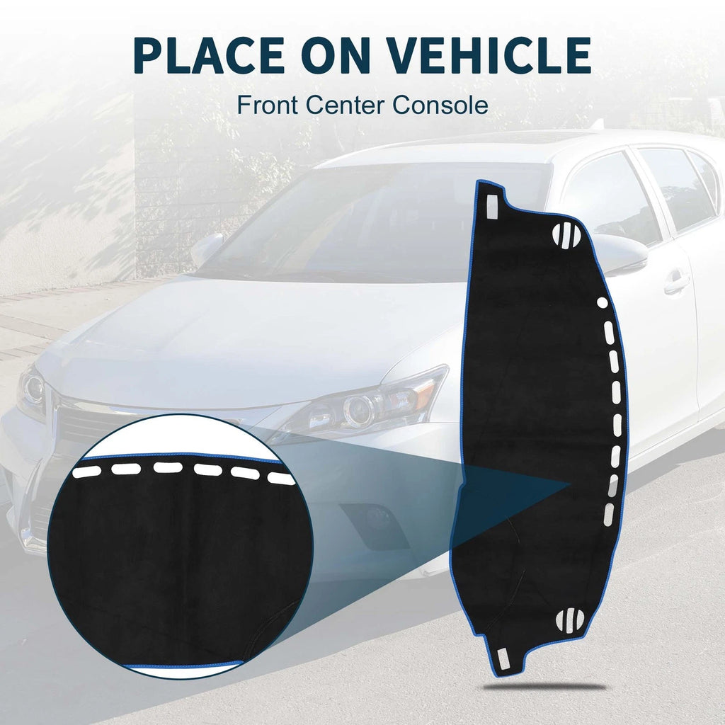 Dashboard Cover Mat for Lexus CT 200H (2011–2019) Sun Protector Black Blue