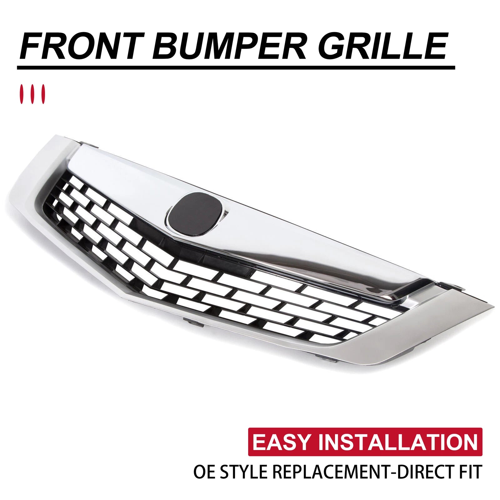 Chrome Front Upper Grille Mesh Cover for Acura TSX (2009-2010)