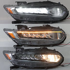 Set of 2 Front Headlights for Honda Accord (2018–2021) Clear Lens