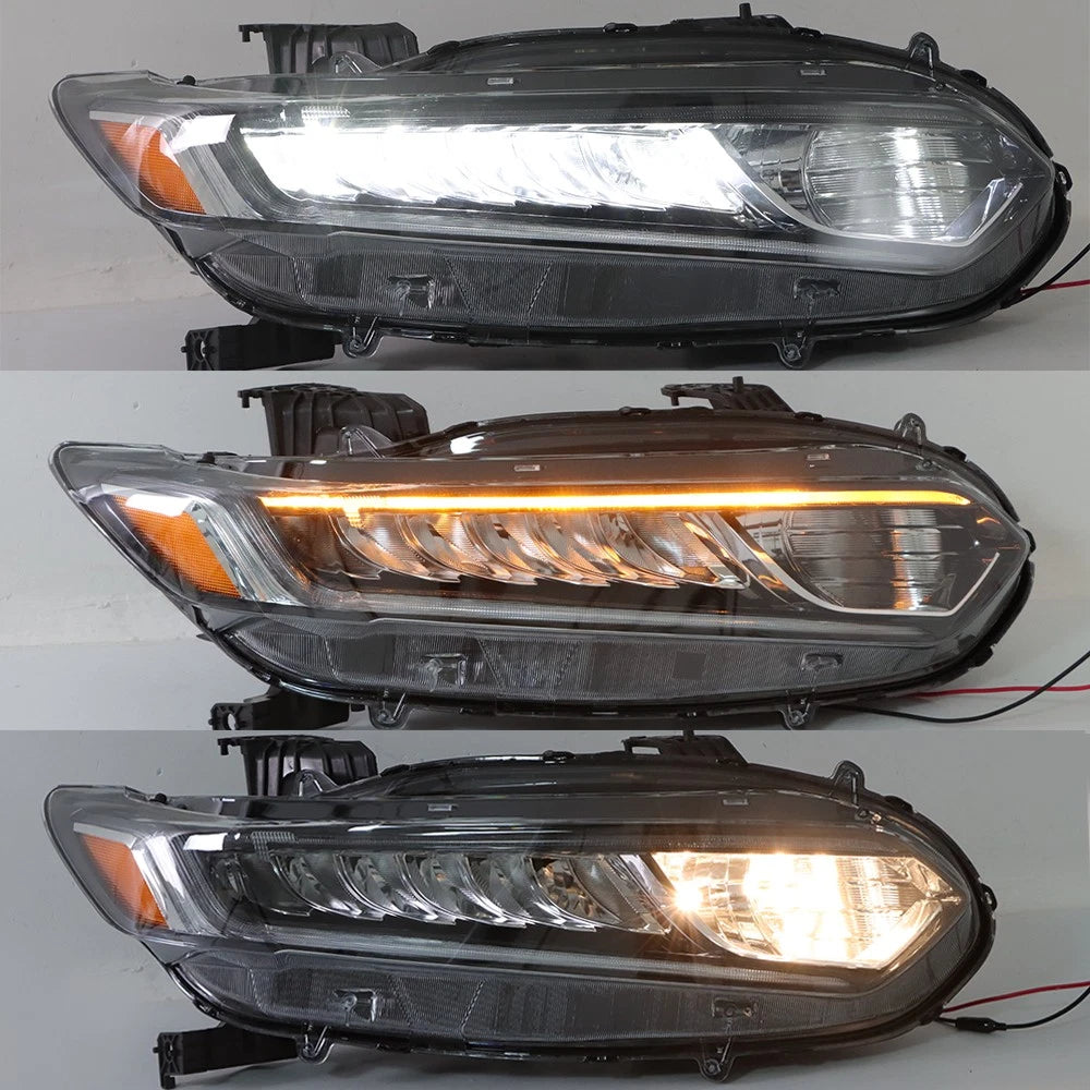 Set of 2 Front Headlights for Honda Accord (2018–2021) Clear Lens