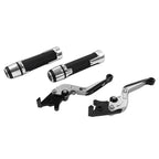 Silver Extendable Brake Clutch Levers & Grips for BMW F650GS (2002-2007)