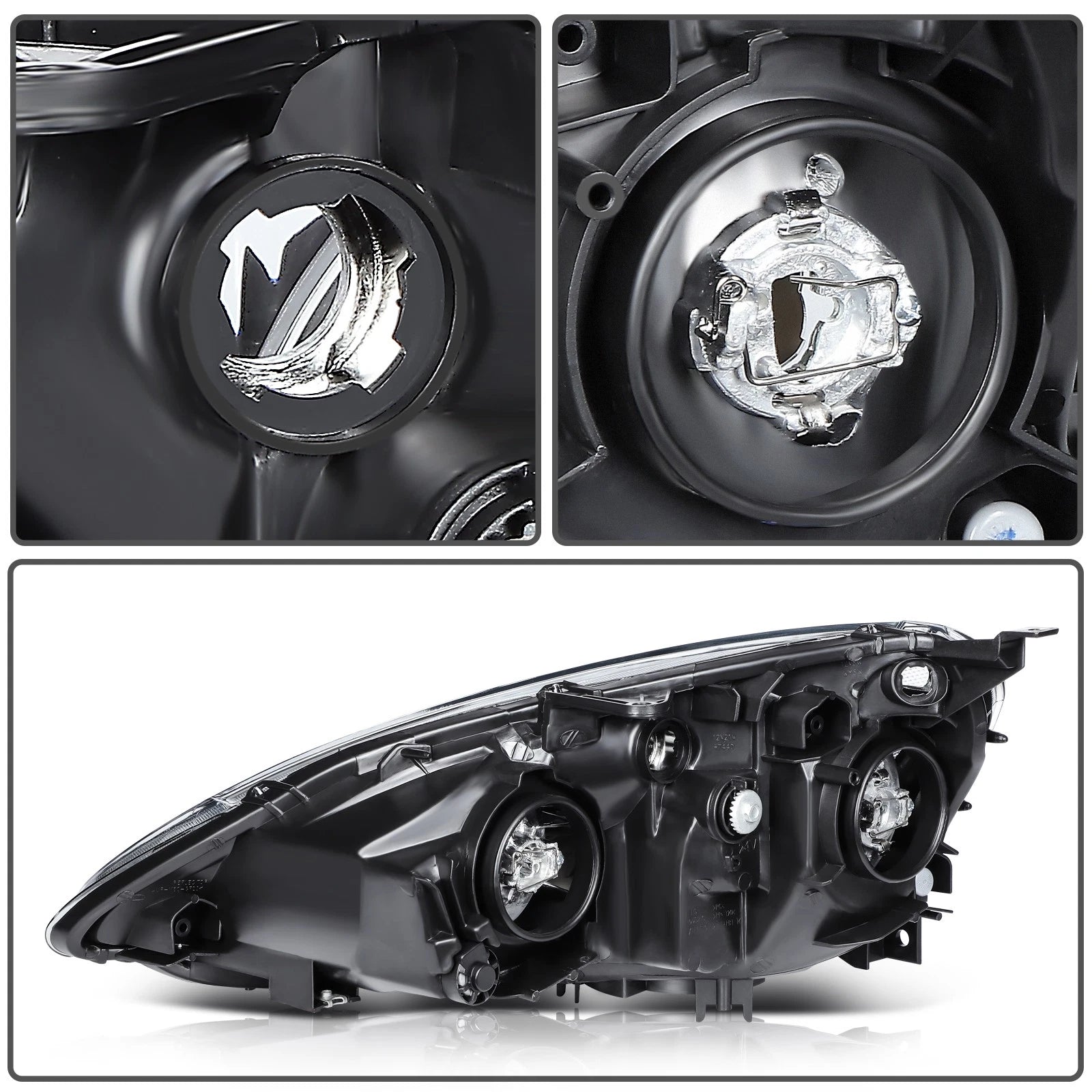 Headlight Assembly for Acura RSX (2002–2004) Black Housing Pair