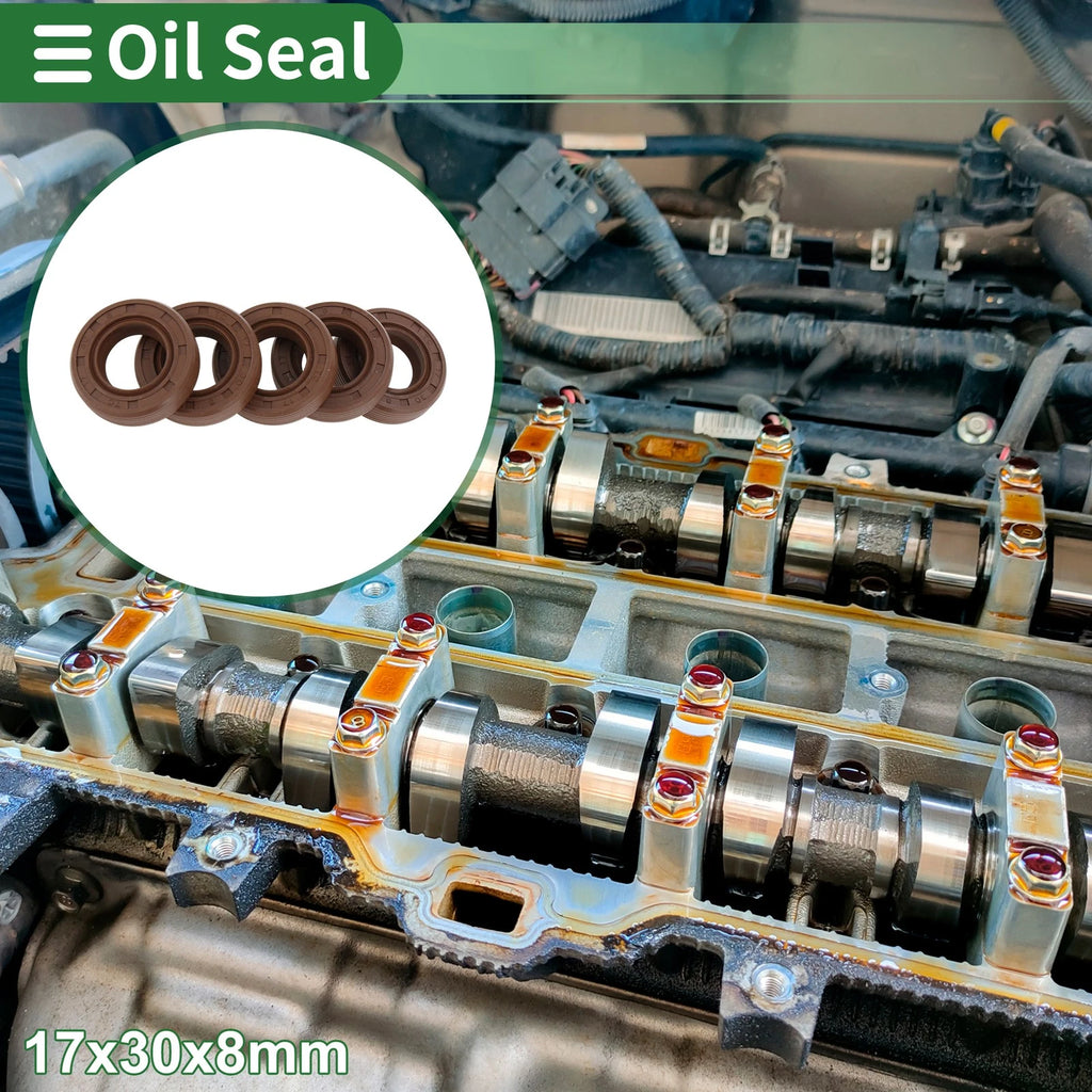 Oil Seal FKM Rubber 17x30x8mm for Various Models (5 Pcs)