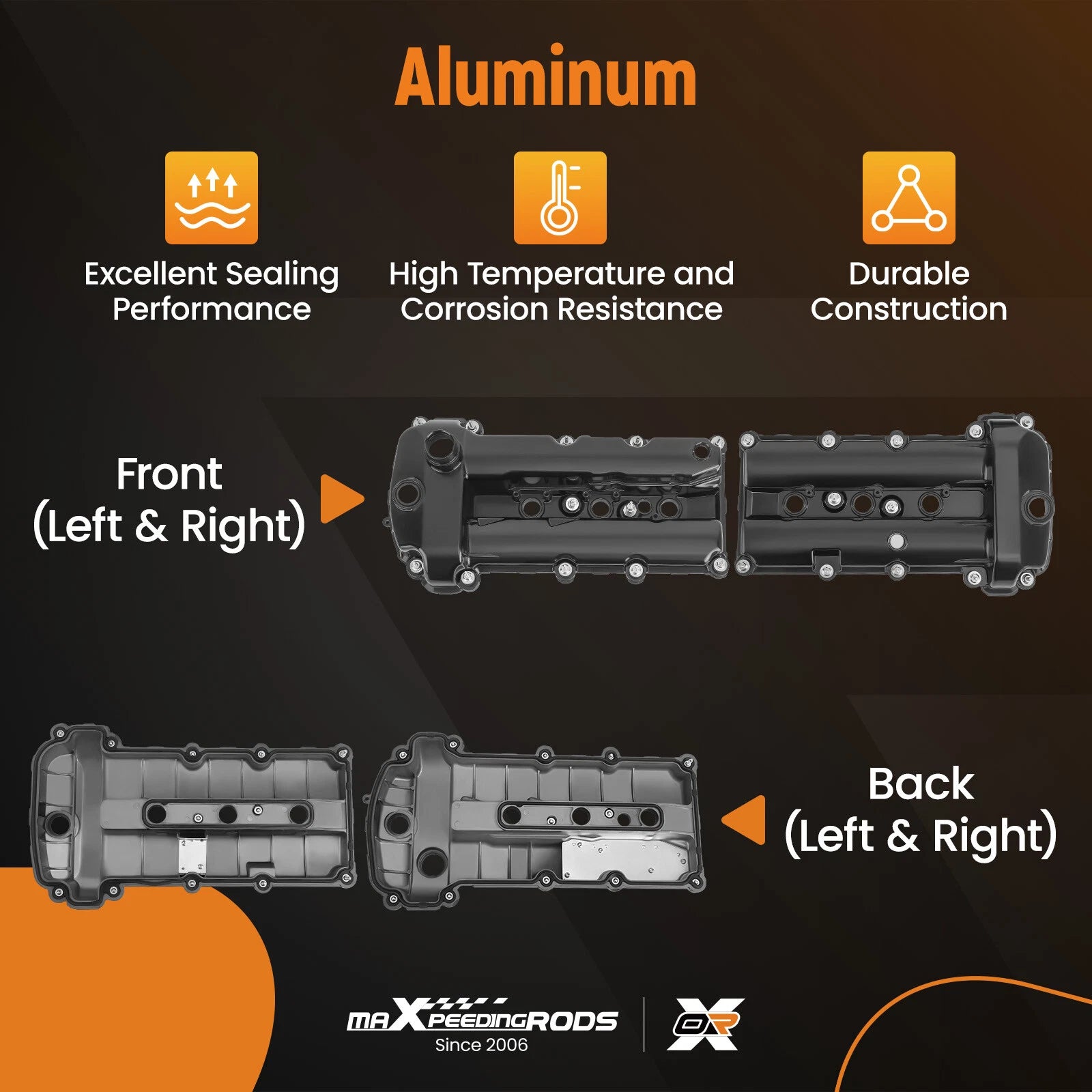 2Pcs Engine Valve Cover for Jaguar S-Type (2002-2008)