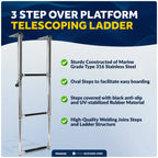 3 Step Telescoping Boat Ladder for Over Platform (Boat Swim Ladder)