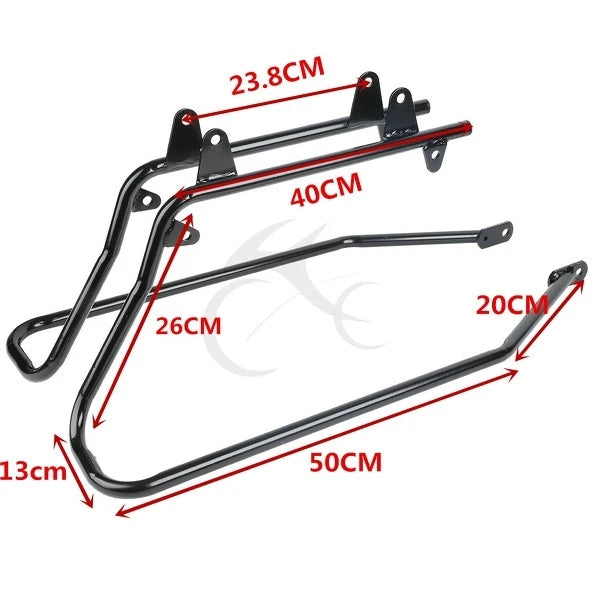 5" Stretched Hard Saddle Bags & Conversion Bracket for Harley Softail (1984–2017)