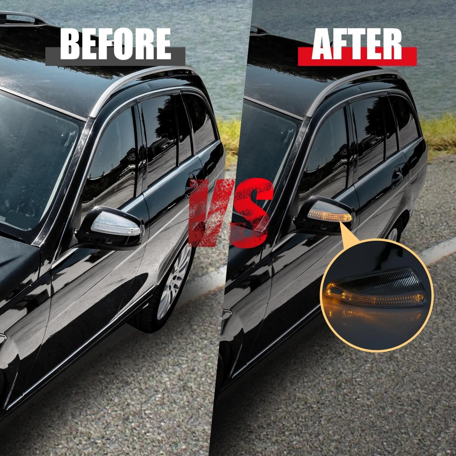 2X Door Mirror Turn Signal Light for Mercedes Benz W204 W639 C63 C300 C350
