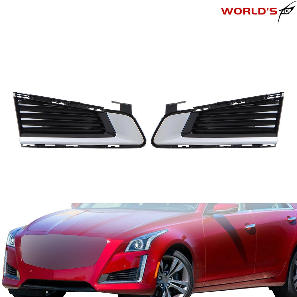 Set of 2 Matte Chrome Fog Light Covers for Cadillac CTS (2014–2019)