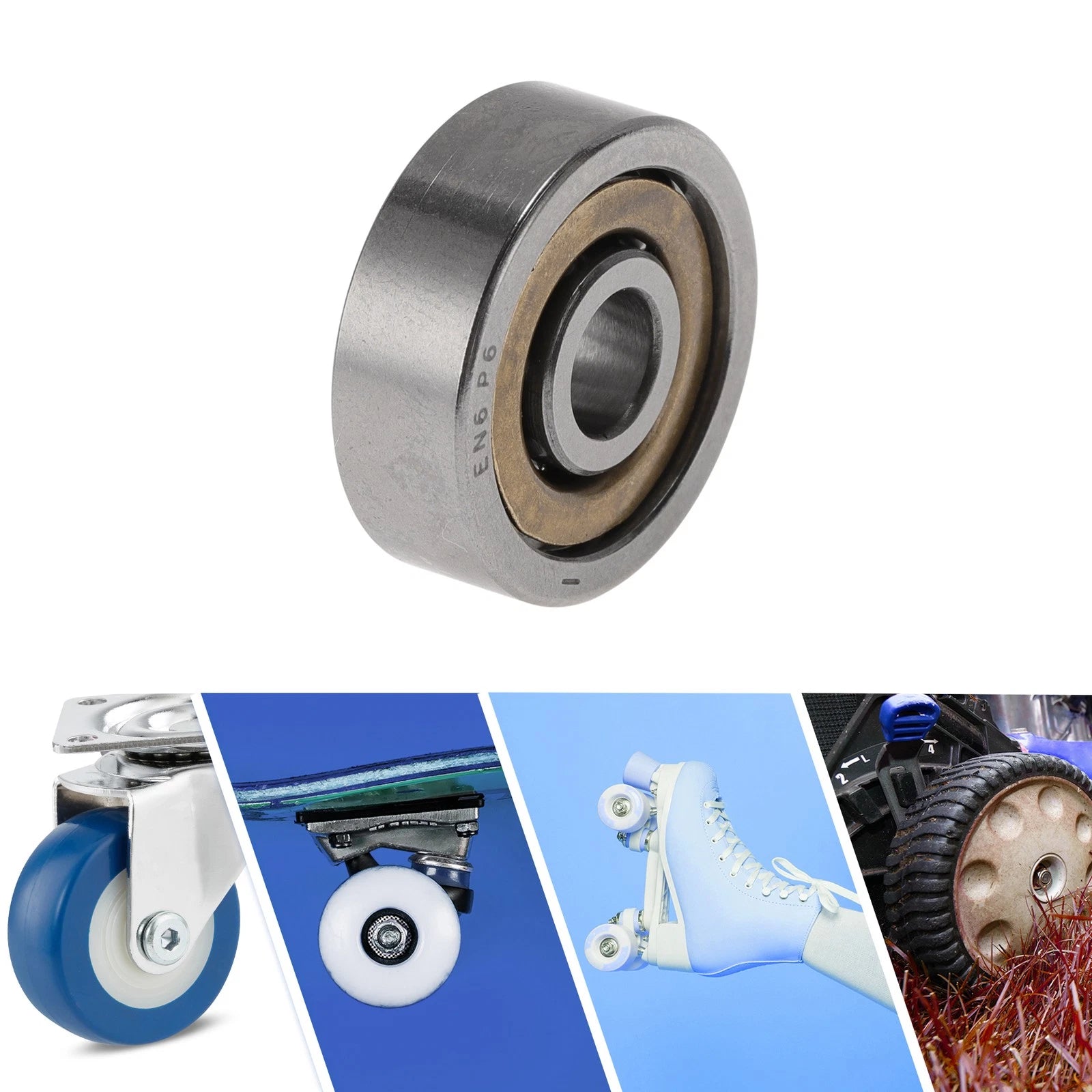 Set of 2 EN6 Deep Groove Ball Bearings for Scooter Skateboard (6x21x7mm)