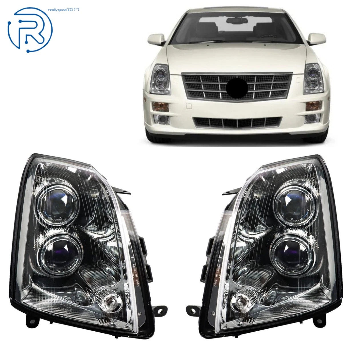 Halogen Headlight Assembly for Cadillac STS (2005–2011)