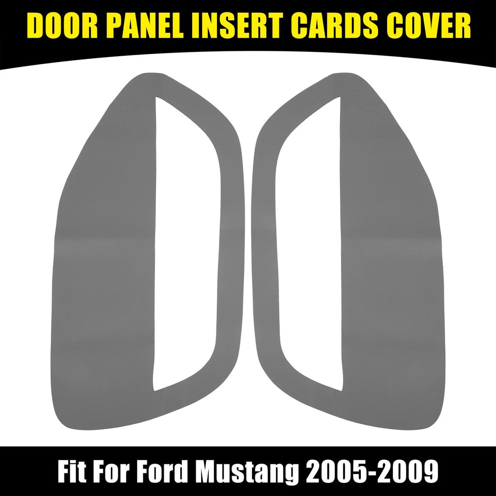 Pair Microfiber Leather Door Panel Insert Cards for Ford Mustang 