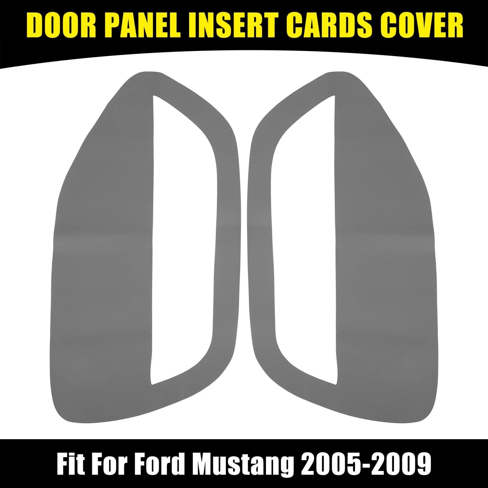 Pair Microfiber Leather Door Panel Insert Cards for Ford Mustang 