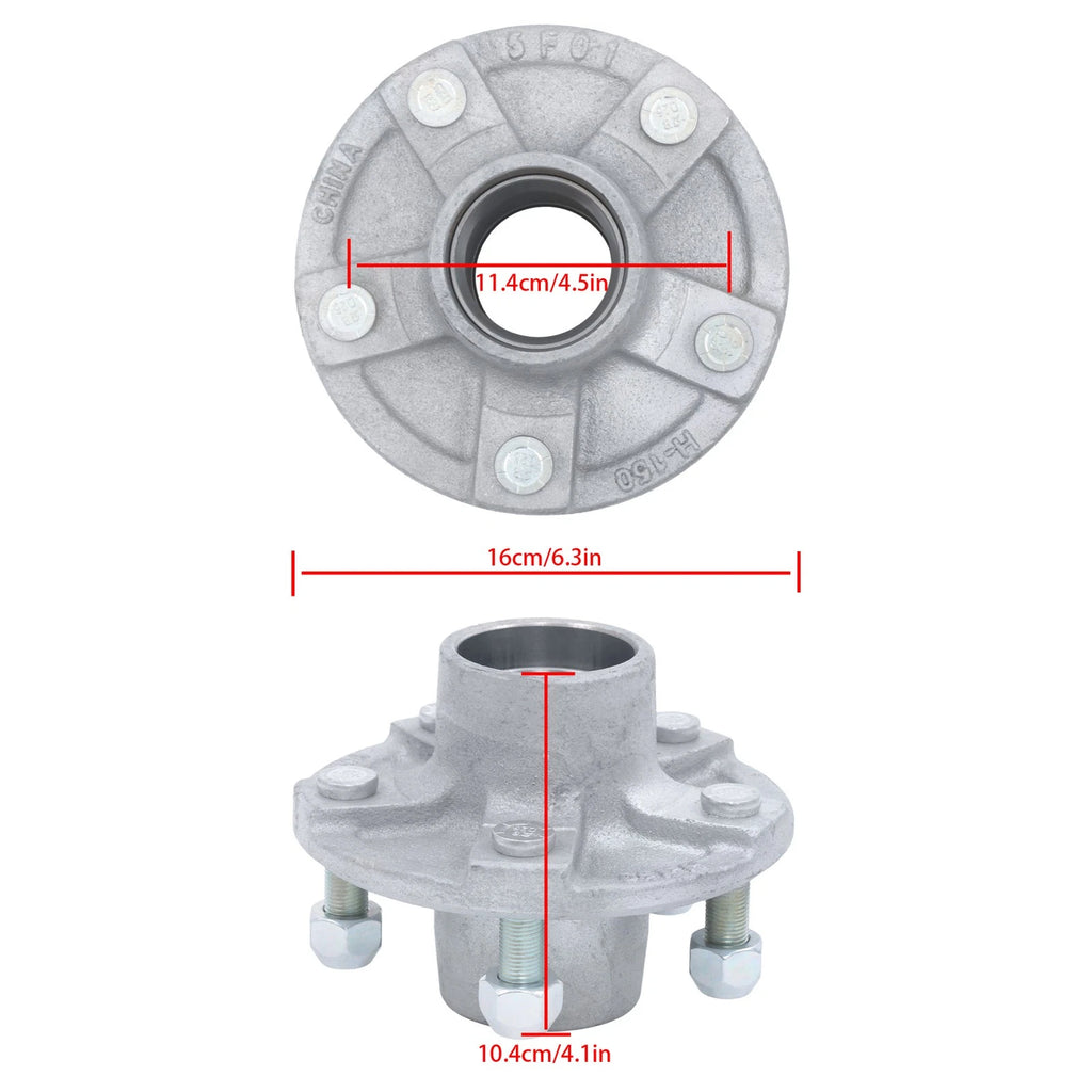 5-Lug Galvanized Trailer Wheel Hub for 2000 lb Trailers (Year Unknown)