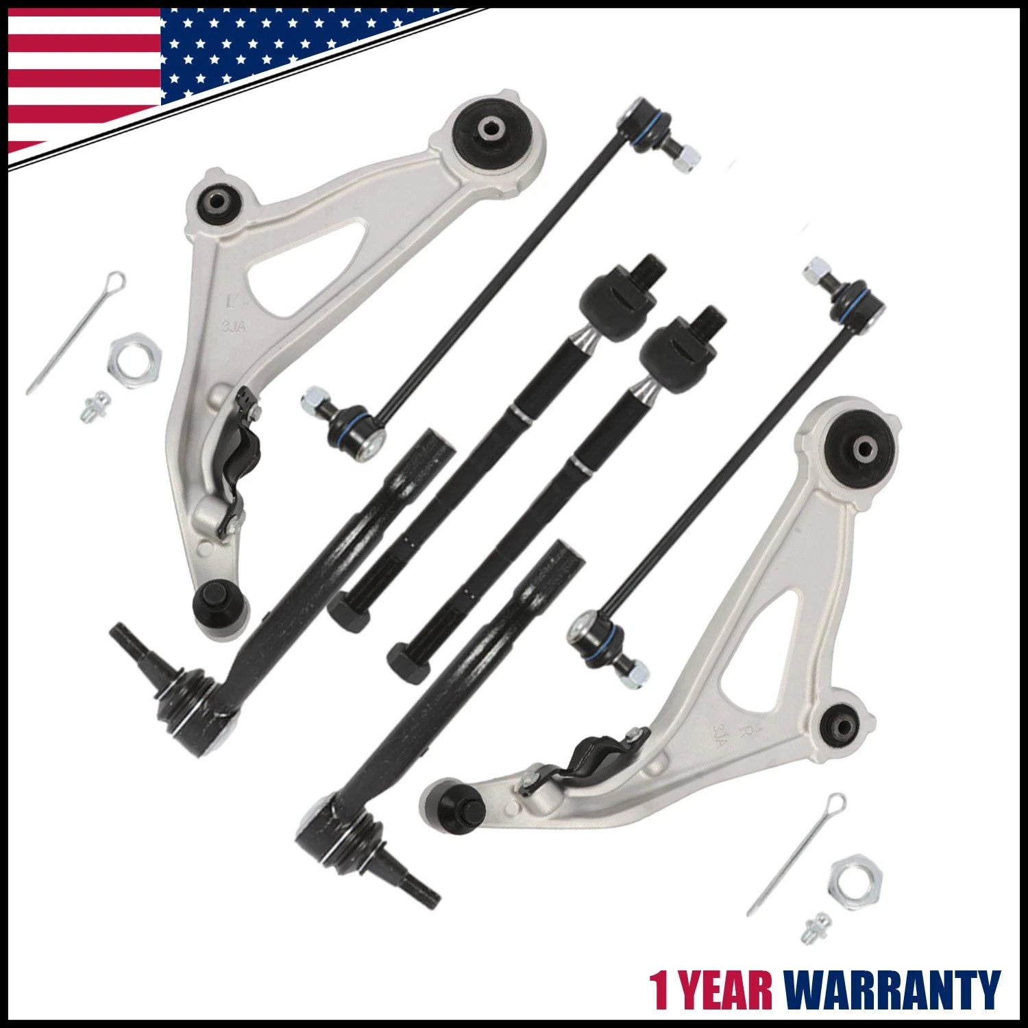 Set of 8 Front Lower Control Arms w/Link for Nissan Pathfinder Infiniti JX35 (2013–2019)