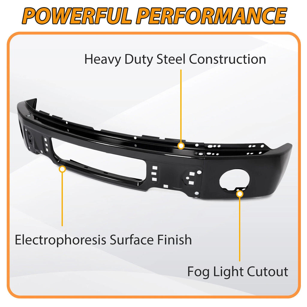 Front Steel Bumper Face Bar w/ Fog Light Hole for Ford F150 (2009–2014)