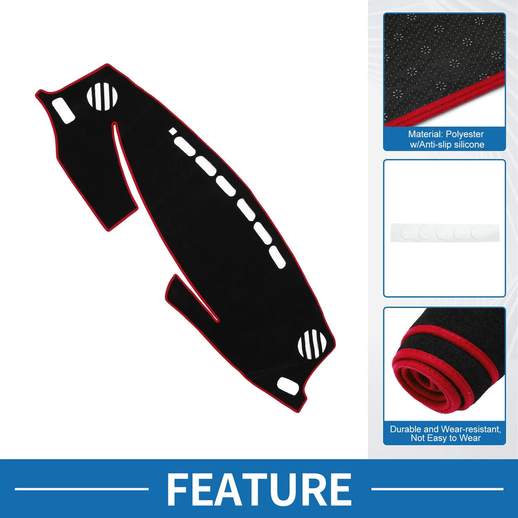 Dashboard Cover Mat for Lexus ES ES350 ES300h (2013–2021) Black Red