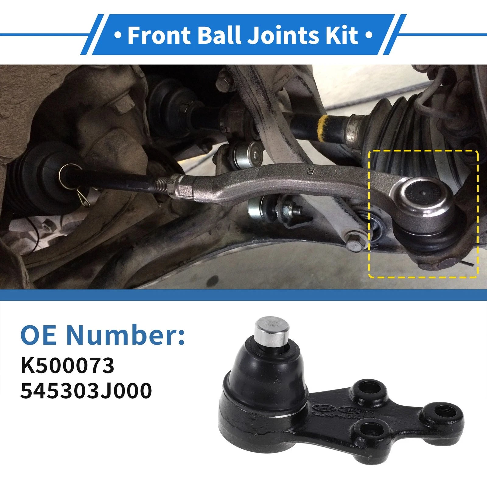 2X Front Lower Ball Joints for Hyundai Veracruz (2007–2012) No.K500073/545303J000