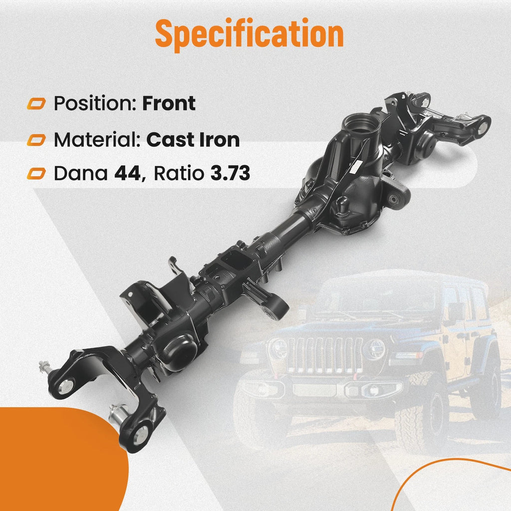Front Axle Housing 3.73 Ratio for Jeep Wrangler JL Rubicon (2018–2020)