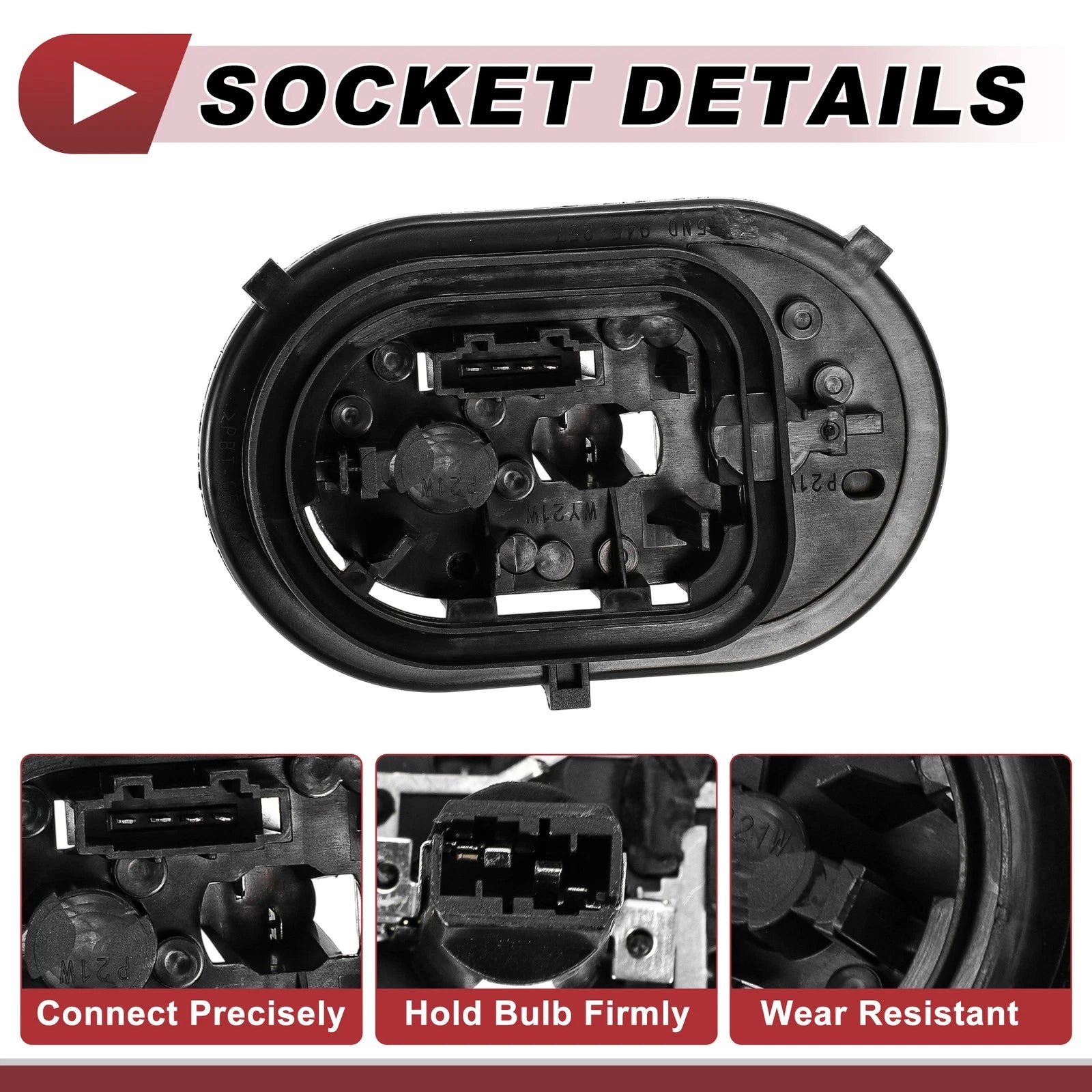 Left Tail Light Socket Wiring for Volkswagen Tiguan 5N (2008–2017)