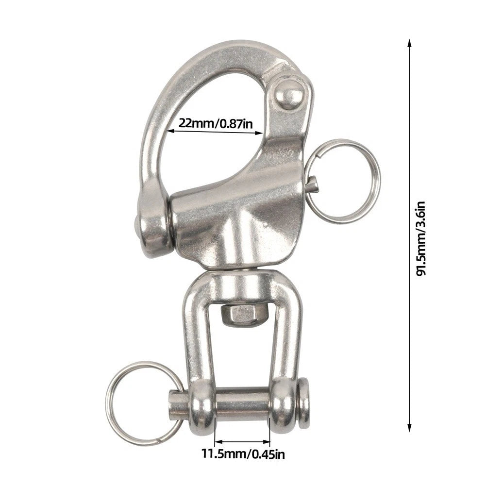 316 Stainless Steel Quick Release Snap Shackle for Marine Use (WLL 800 lbs)