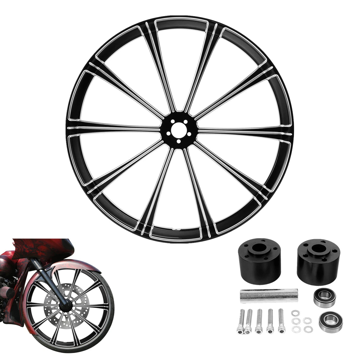 30" Front Wheel Rim with Dual Wheel Hub for Harley Electra Glide (2008–Up)