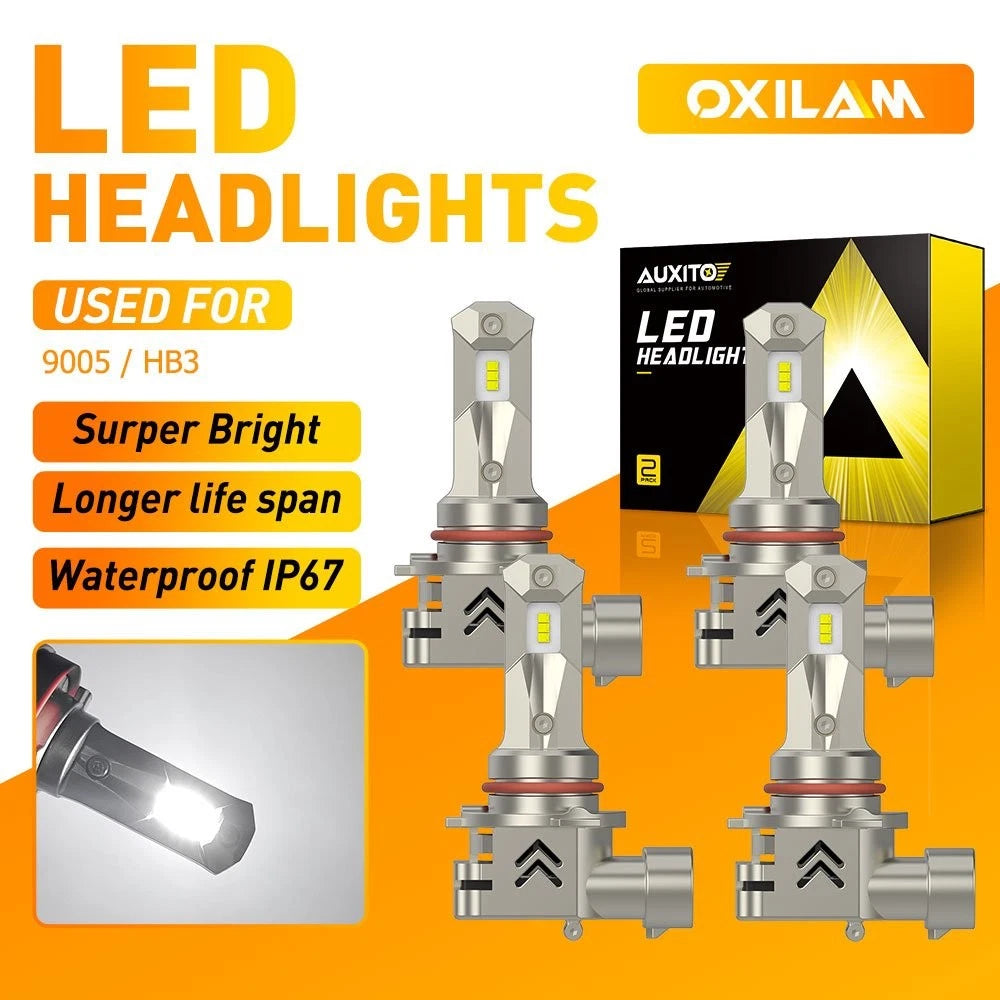 AUXITO 9005 LED Headlight Bulbs Set of 2 for High Beam Low HB3 (30000LM)
