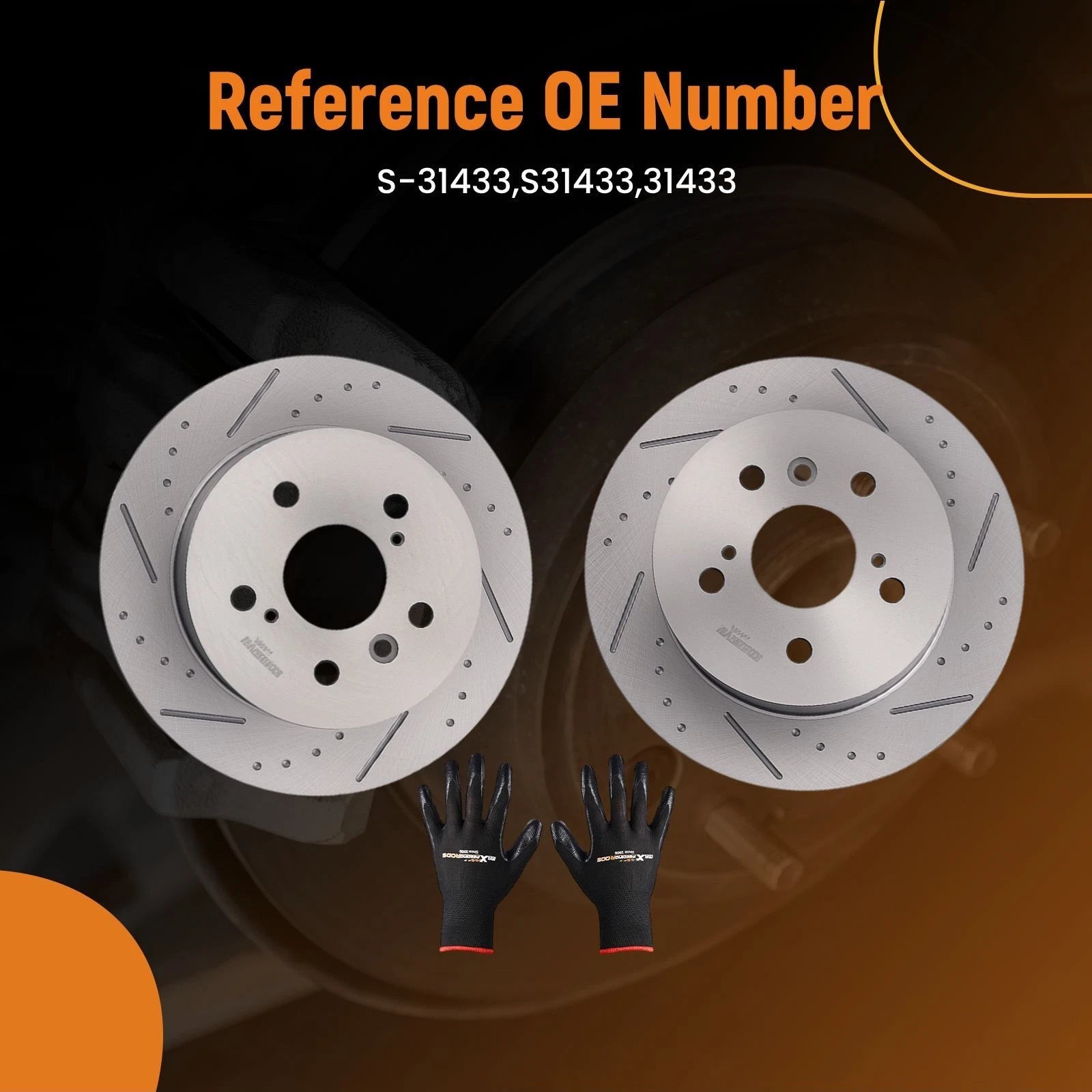 Rear Brake Rotors Kit for Lexus ES350 (2007–2012), Toyota Avalon (2008–2012), Camry (2007–2011)