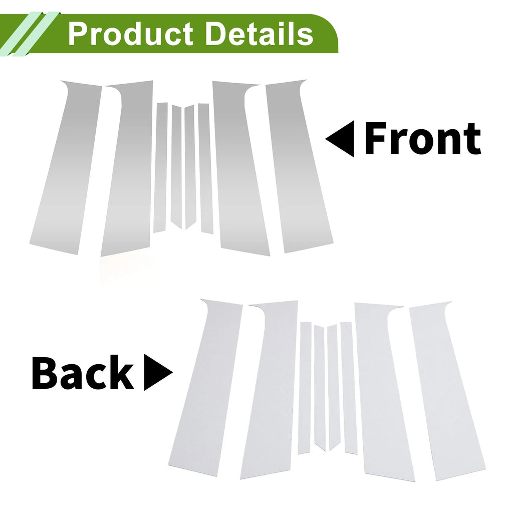 8 Pcs Pillar Window Trim for Chevy Trax (2015–2020) Silver Tone