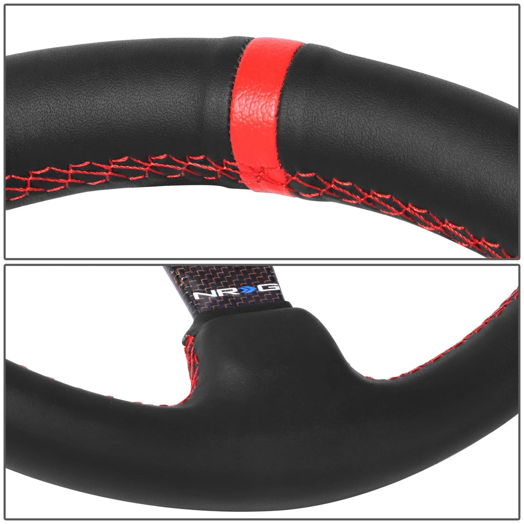 350mm 3" Dish Steering Wheel for NRG 3-Spoke (Glossy Carbon Fiber)