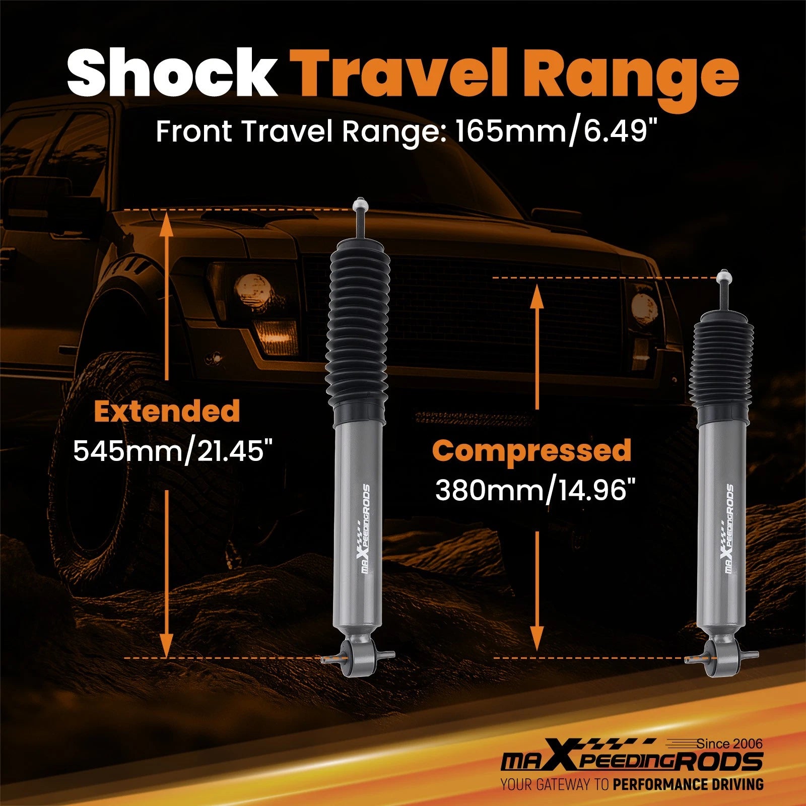 2.5-4" Front Shocks for Chevy GMC Silverado Sierra 1500 1999–2007