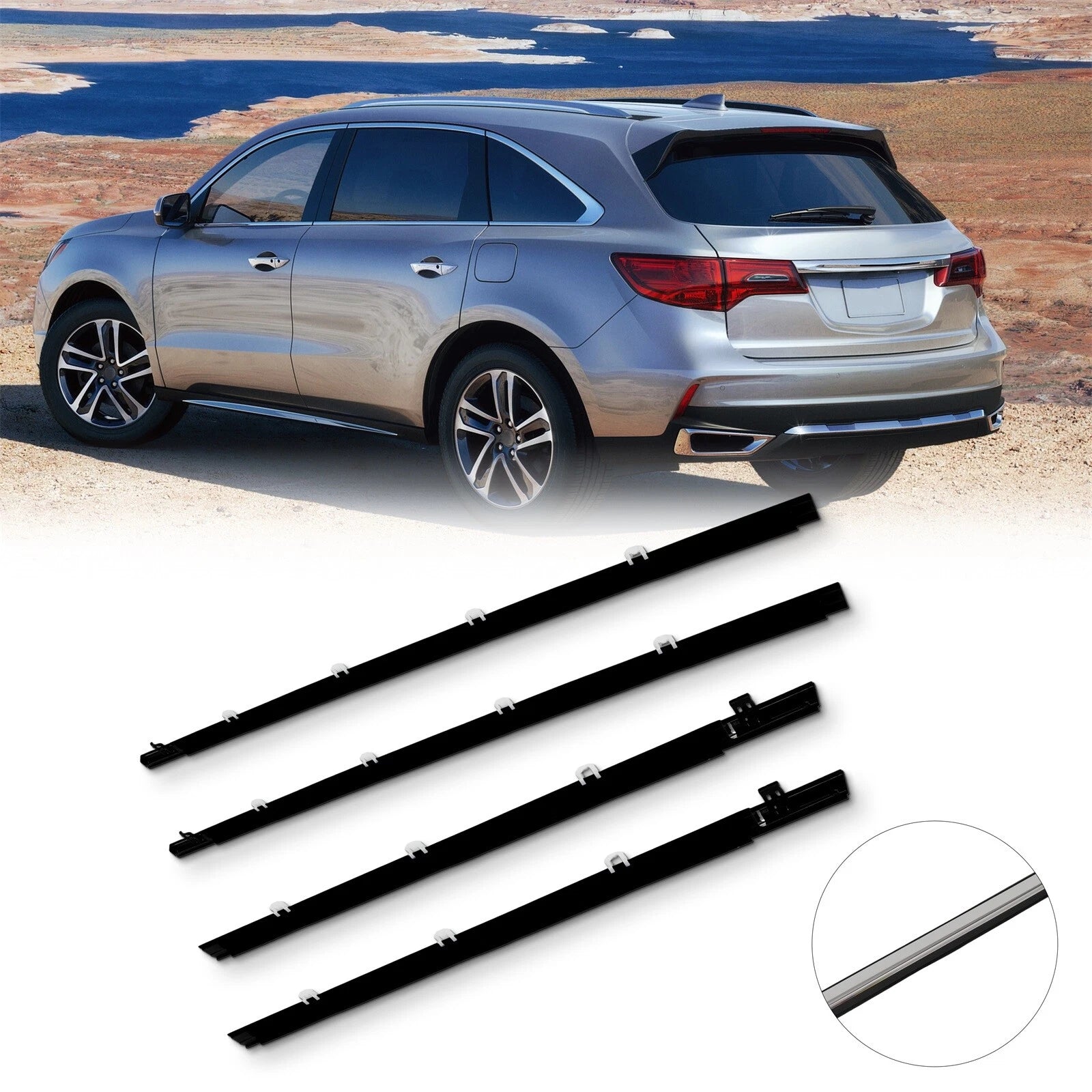 Set of 4 Window Moulding Weatherstrip Seals for Acura TSX (2009–2014)
