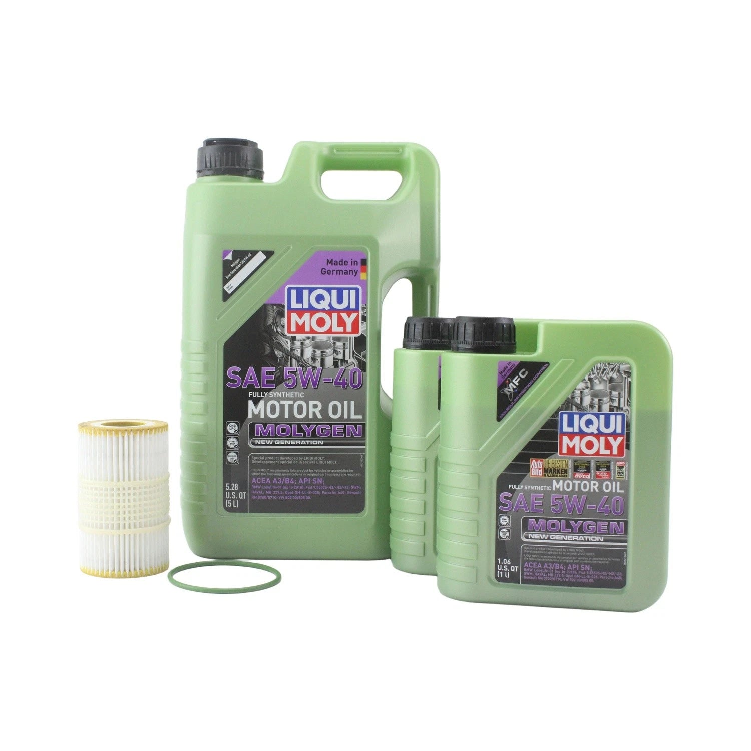 Oil Change Kit 7L Liqui Moly Molygen 5W-40 for Audi CREC/CREH