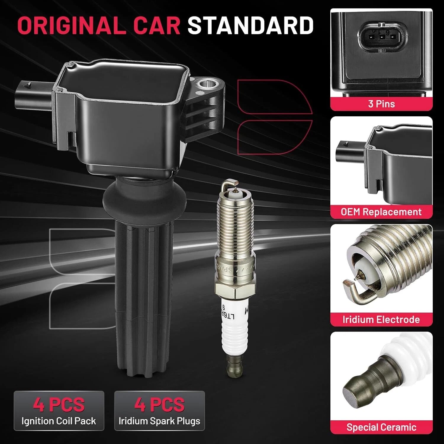 Ignition Coil and Spark Plugs for Land Rover Range Rover Evoque (2012-2017)
