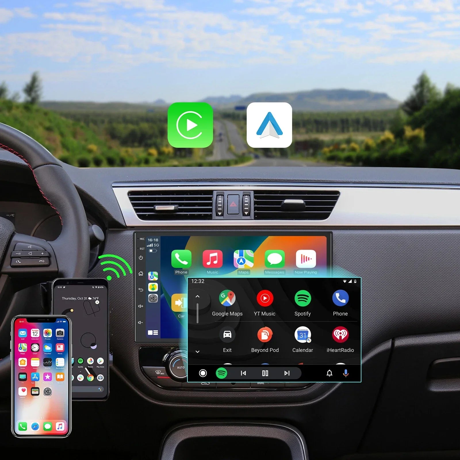 Apple CarPlay Android Auto Head Unit for Isuzu N Series Truck