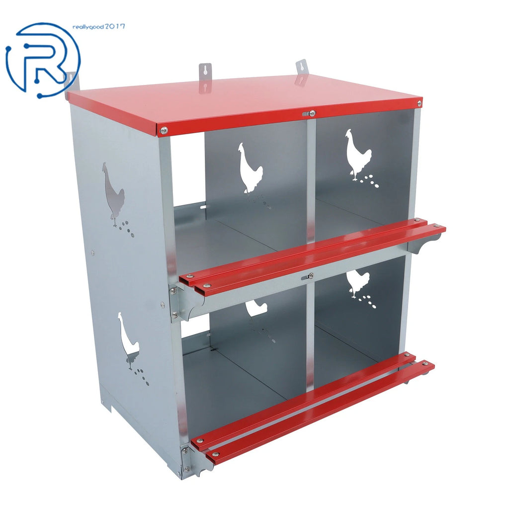 4 Compartment Metal Nesting Boxes for Hens (Wall Mount)