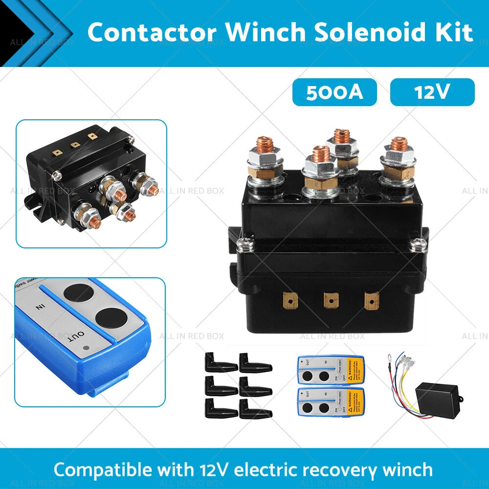 500A 12V HD Electric Contactor Winch Solenoid for 4x4 Recovery
